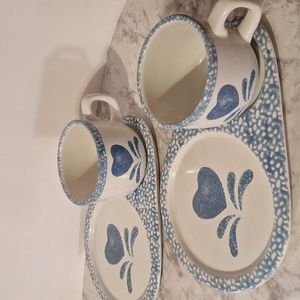 Farmhouse Country stoneware tray & cup